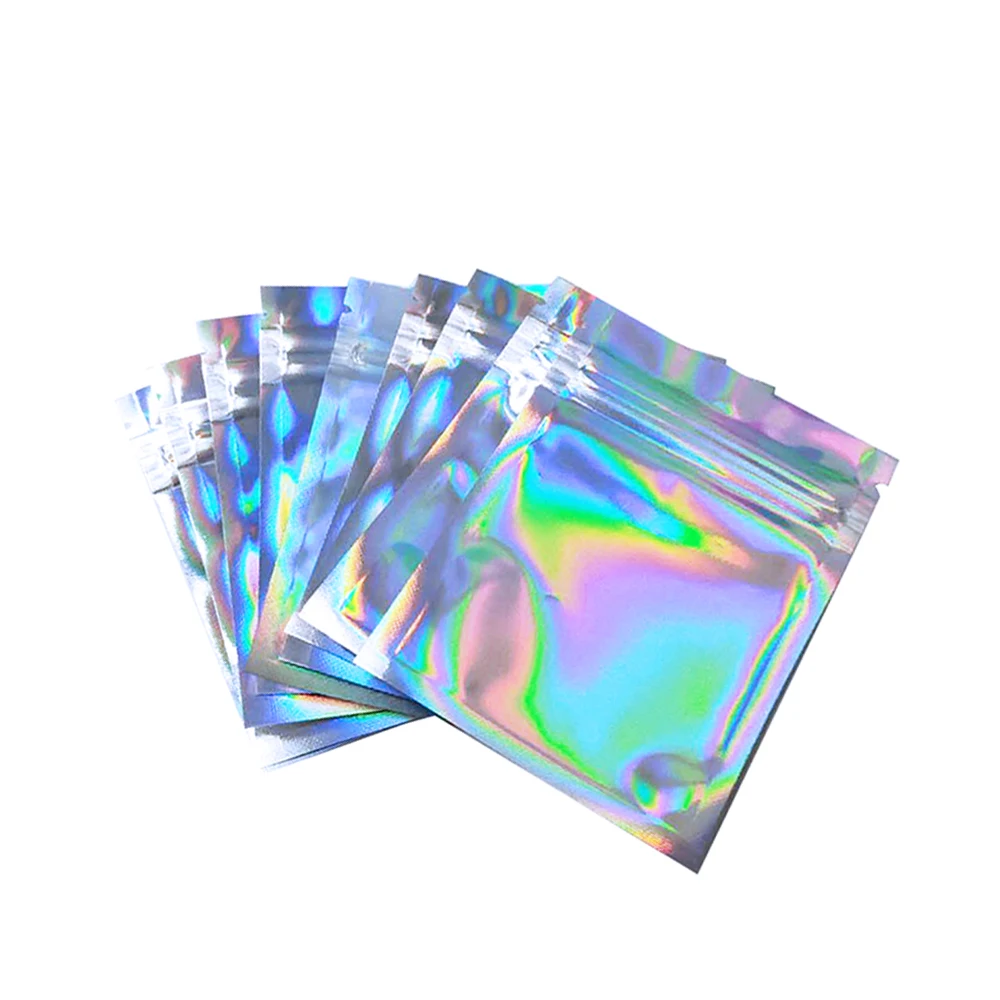 100 шт алюминиевой фольги на молнии сумки соль косметичка голографическая