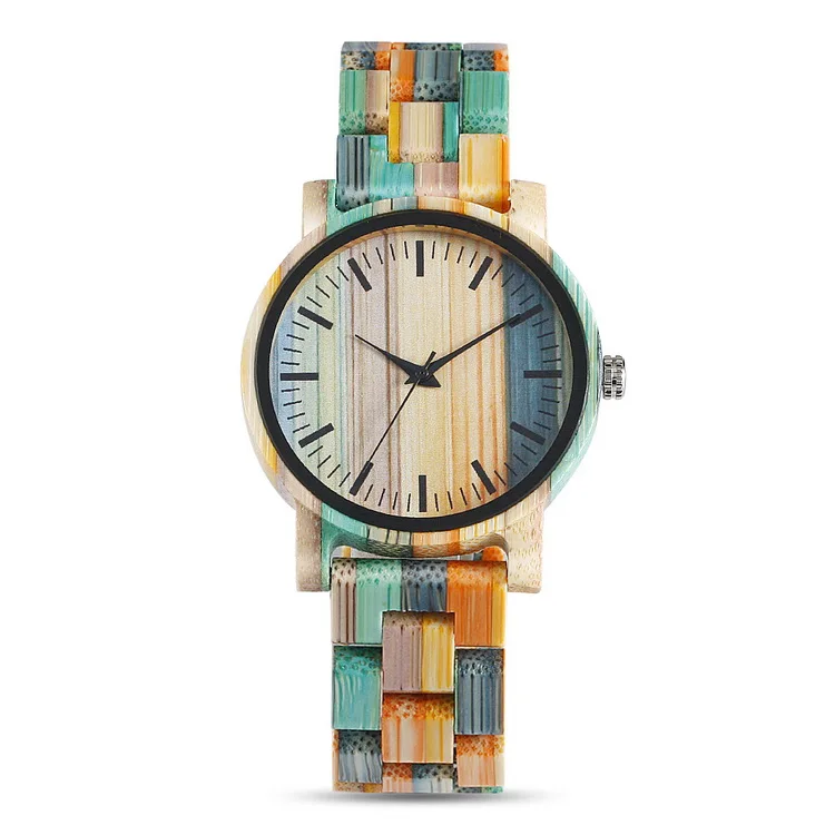 green wood watch QW спортивные Быстрая водонепроницаемые бамбуковые наручные часы женские деревянные часы - Цвет: green wood watch