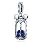 Кулон из серебра 100% пробы с синими бусинами из циркония