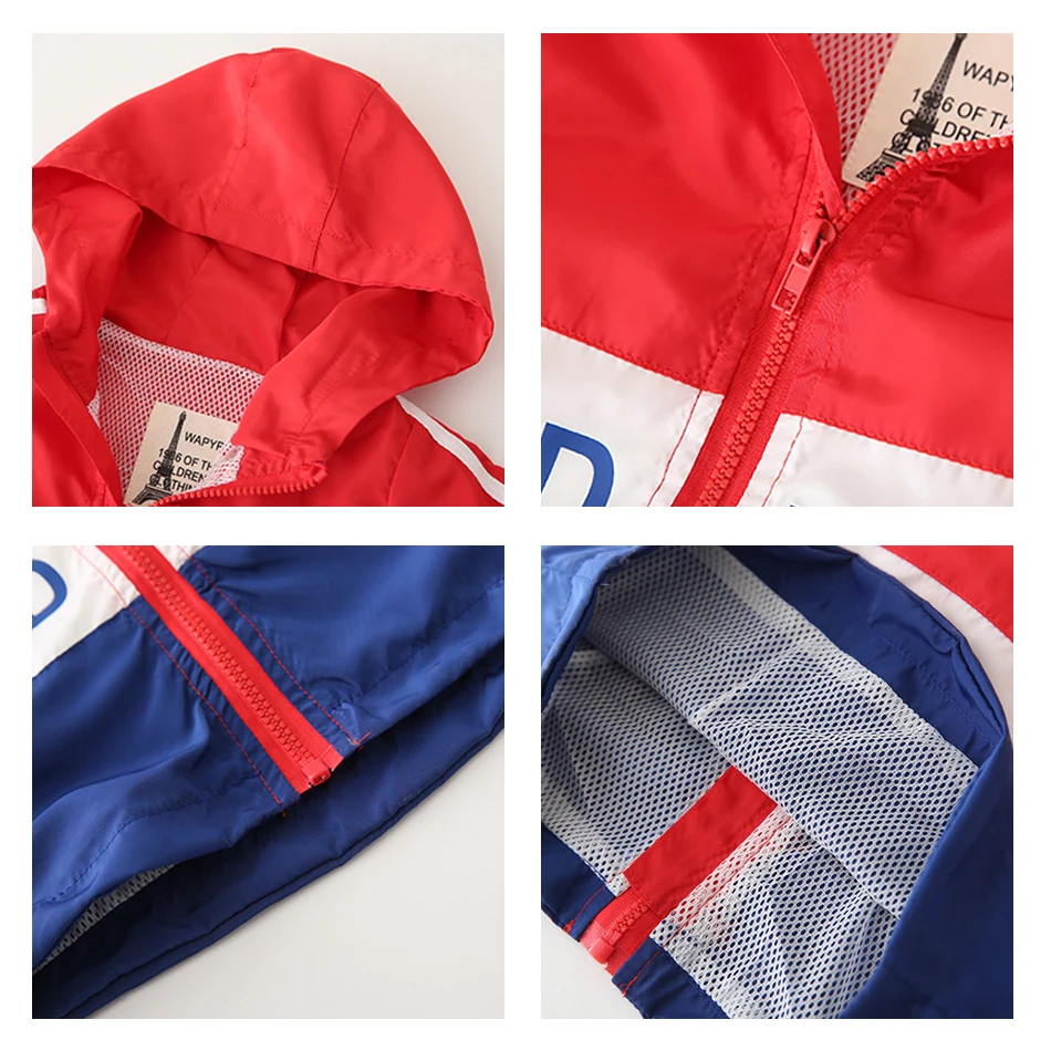 Ветровка для мальчиков одежда куртки пальто с капюшоном демисезонные детская