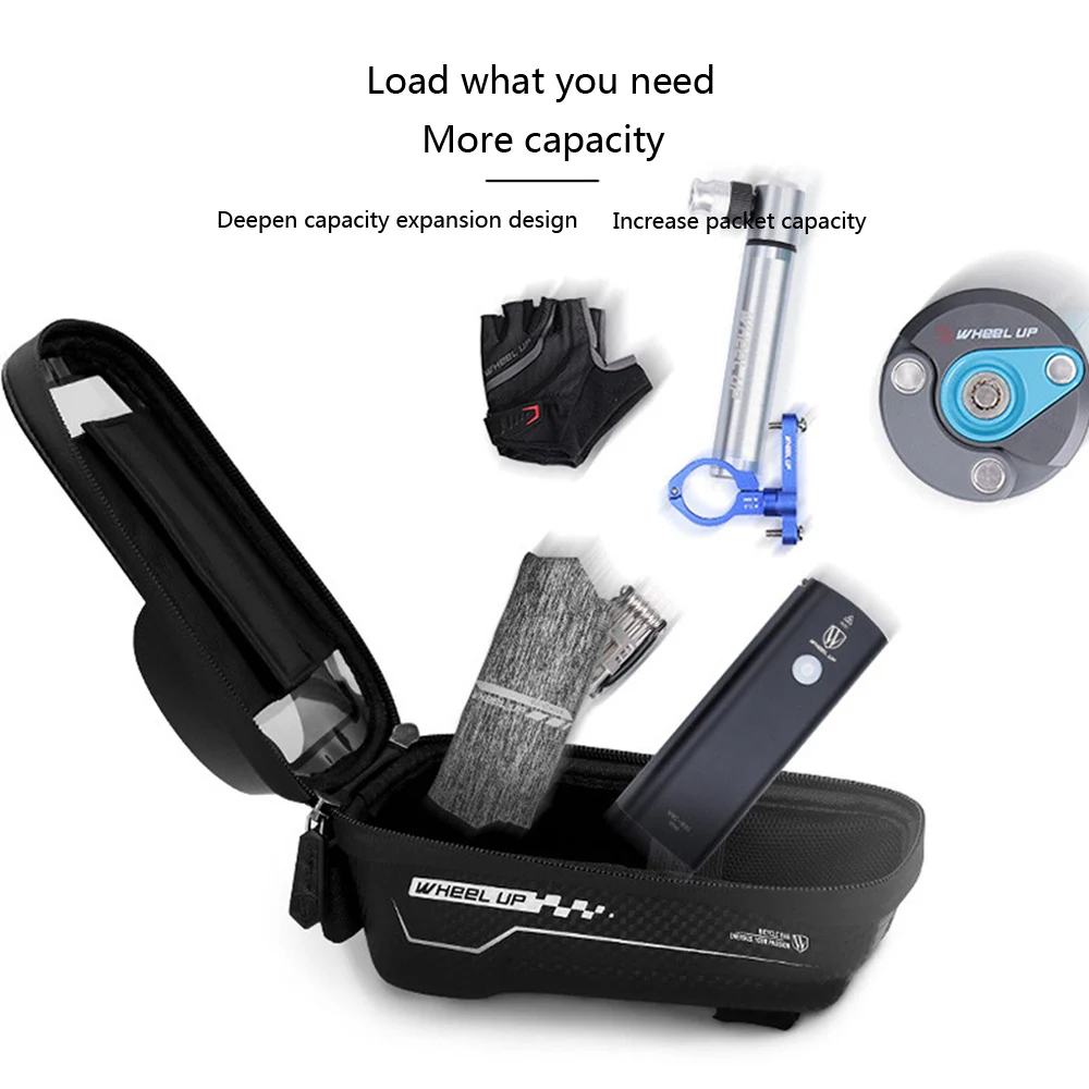 

Wheel Up Saddle Bag Bike Top Front Tube Frame Bag Cycling Bag Waterproof 6.5Inch Phone Case Touch Screen MTB Bicycle Accessories