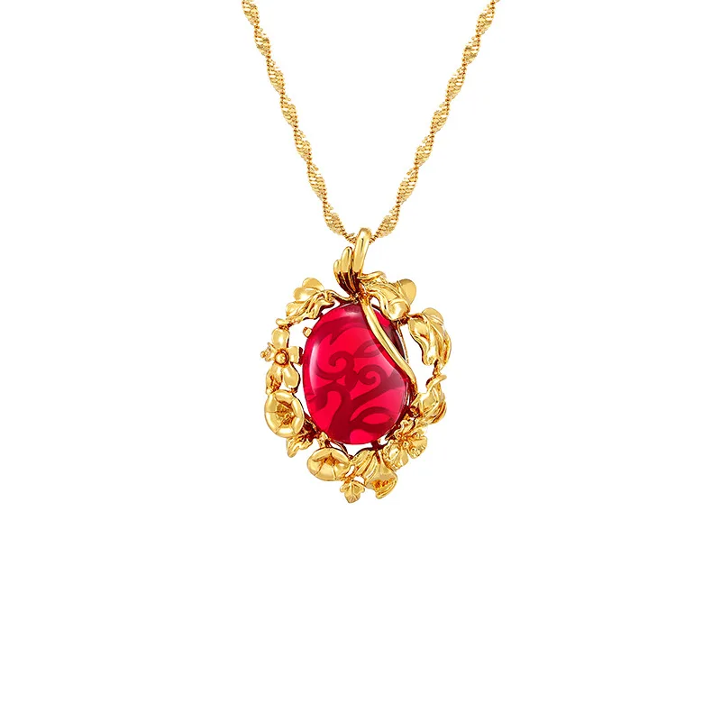 

Stylish Jewelry Necklace Female Collarbone Water Wave Necklace Retro Electroplating 24k Gold Chain Necklaces for Women