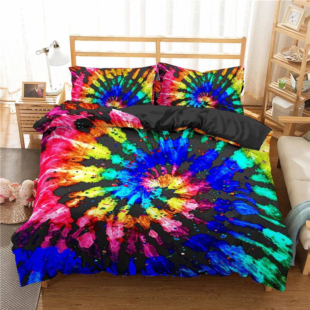 

3D Comforter Cover Bed Cover Color Tie dye Bedding Set Colorful bedding Set King Size For Home textiles