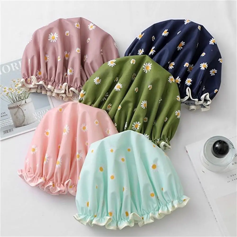 

1 Pcs Newest Style Waterproof Bath Hats Double Layer Tools Shower Hair Accessories Caps Shower Supplies Bathroom Women Cove Y5L5