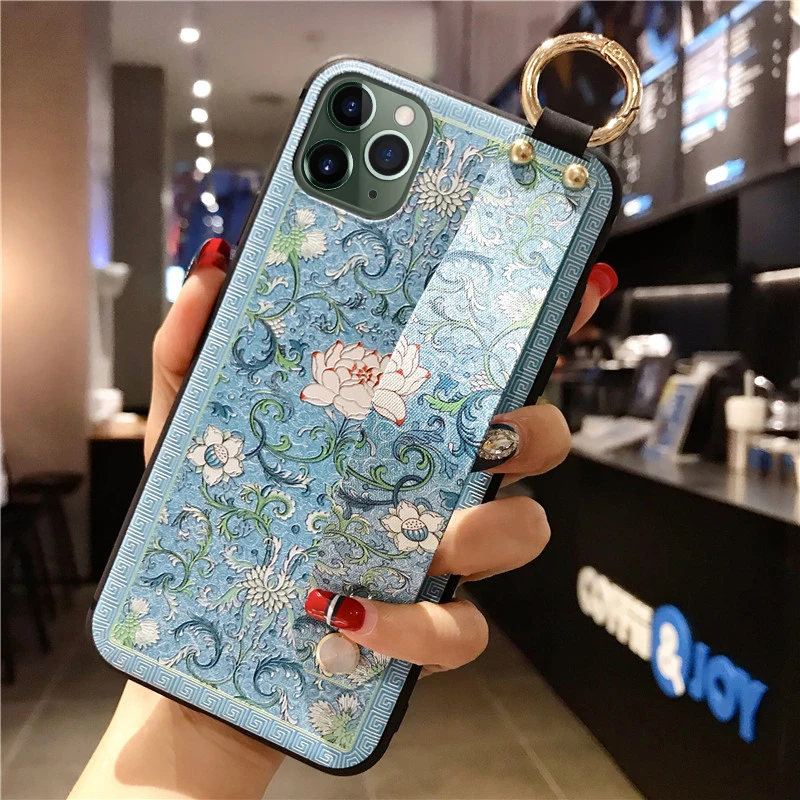 SoCouple Чехол-держатель для телефона для iphone XR X Xs max 11 Pro Max чехол для iphone 7 8 6 6s plus ремешок на запястье Мягкий ТПУ чехлы накладки