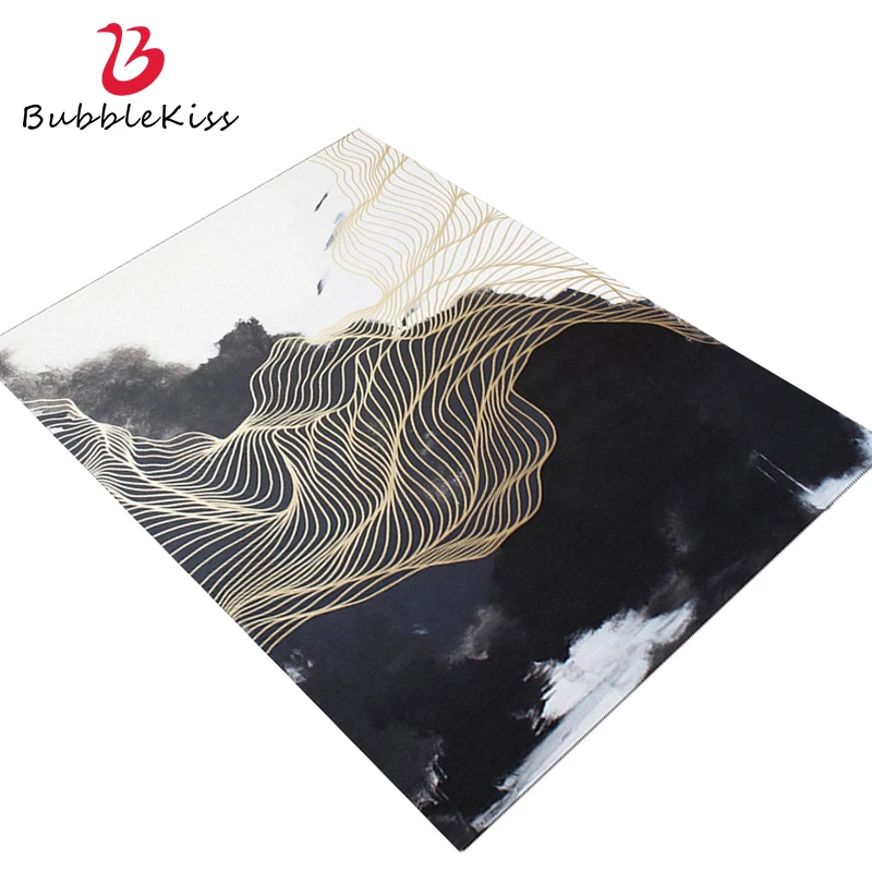 

Bubble Kiss Modern Living Room Carpet Ink Art Abstract Home Area Floor Rugs White Black Custom Bedroom Decorative Anti-Slip Mats
