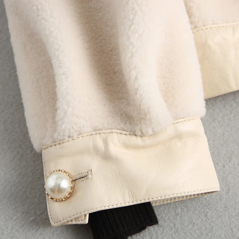 

Short sheep coat female grain wool composite fur one lamb wool fox fur collar fur jacket winter