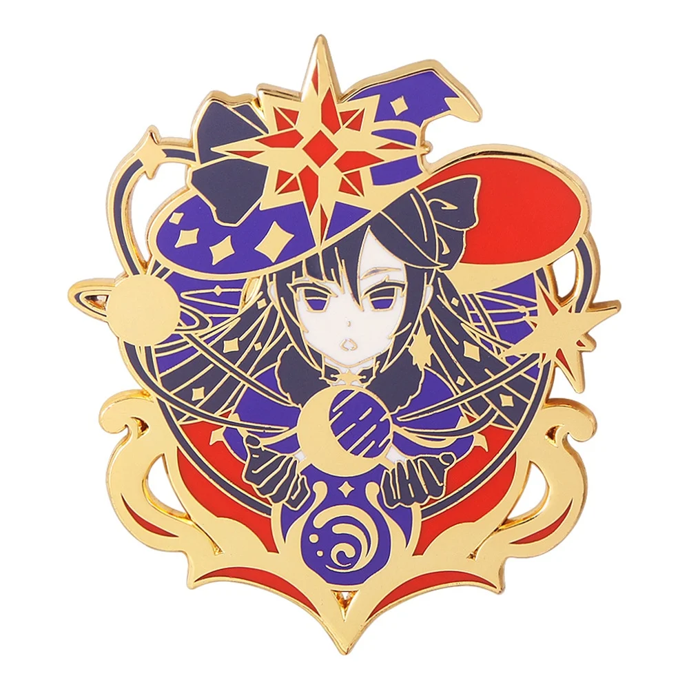 

Anime Genshin Impact Barbatos Keqing Hu Tao Lumine Tartaglia Badge Souvenir Button Brooch Pin Medal Metal Medal Q Version Cute