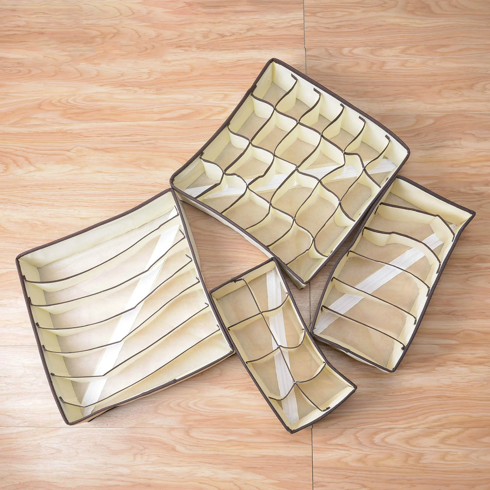 

6+7+8+24 Grid Storage Boxes fabric Multi-size Foldable Wardrobe Drawer Divider Lidded Closet Organizer clothing organizer