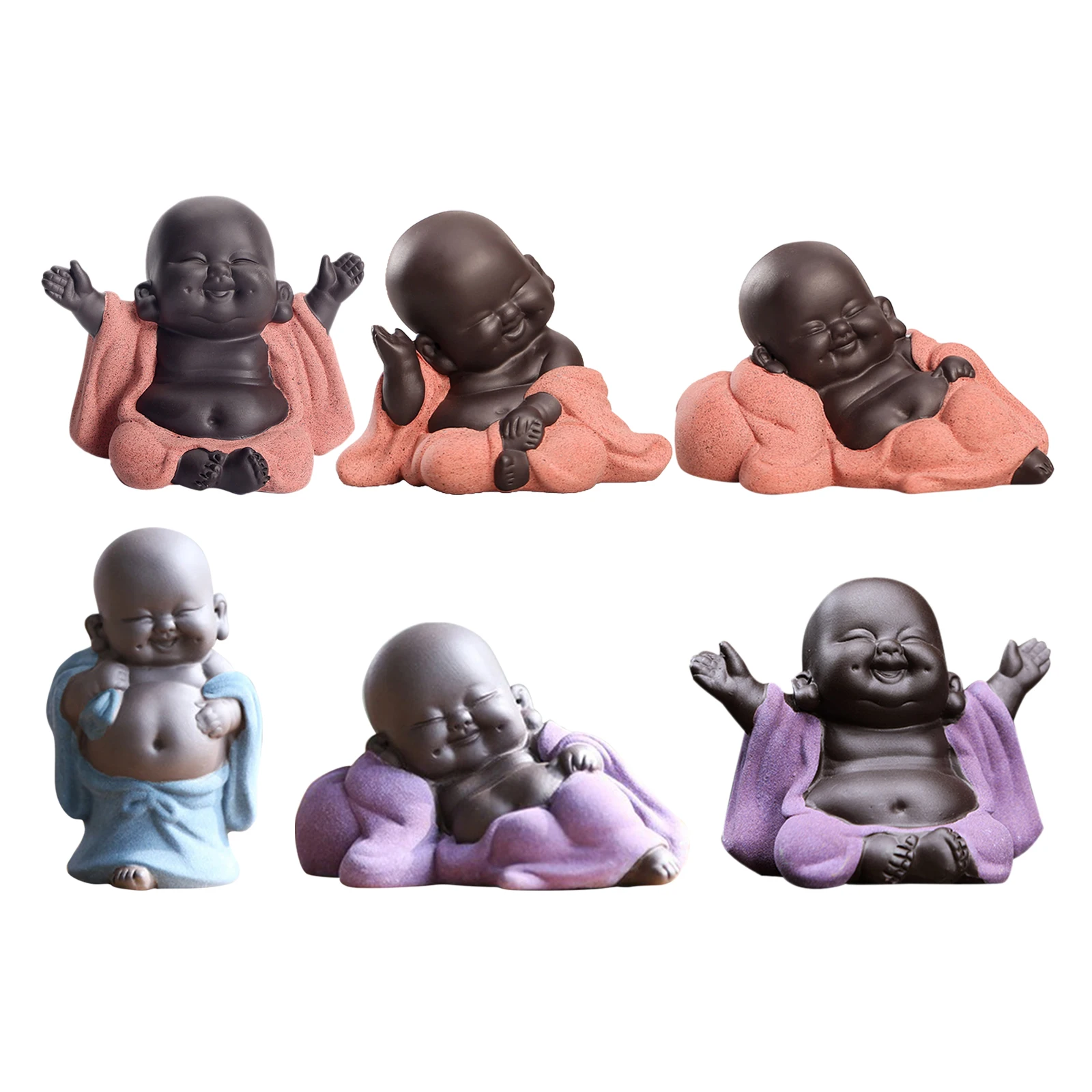 

Керамическая маленькая детская Статуэтка счастья Будды, статуэтка, украшения, куклы, искусство