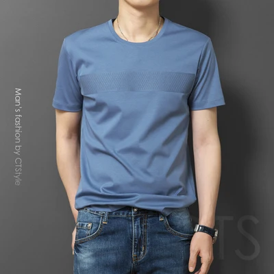 

Men's short sleeve t-shirt summer trend handsome casual half sleeve 2923