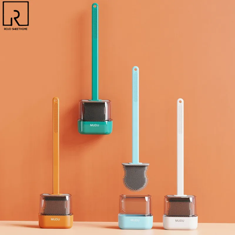 

Silicone Toilet Brush Hanging Wall Bathroom Toiletbrush Cleaning Rack Storage Quick Drying WC Shower Clean Tools Bath Accessory