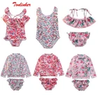 Детский купальник с длинными рукавами и защитой от ультрафиолета