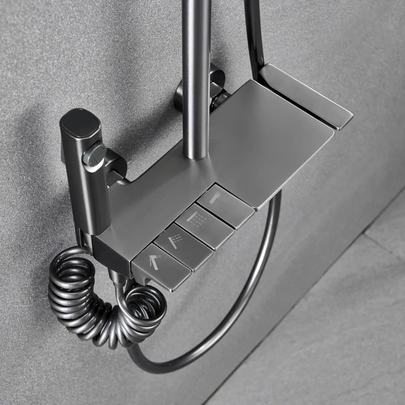 

Бытовой душевой набор, медный черный смеситель высокого давления для ванной, туалета, душа, лейка, аксессуары для ванной комнаты EB5HS