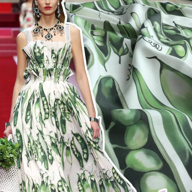 Ткань с принтом горох измерительная брендовая печатная Женская ткань для платья