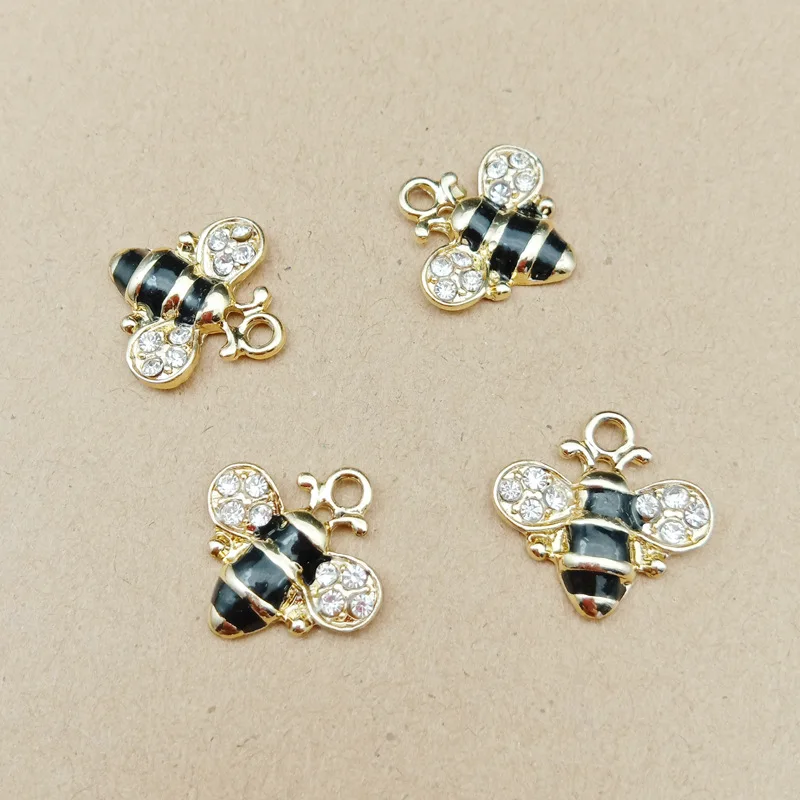 10 шт./лот прекрасный Rhinetone 18*18 мм Подвески Honeybee Подвеска из сплава подходит для