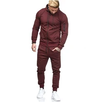 2021 new trendy mens sports suit arm zipper fitness casual two piece set men fashion spring autumn long sleeve tops and pants