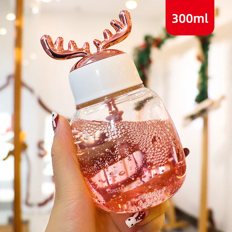 

Creativity Glass Water Cup with Lid Cute Mugs Heat Resistant Water Glasses for Drinking Filizanki Do Kawy Fashion Mup BD50GG