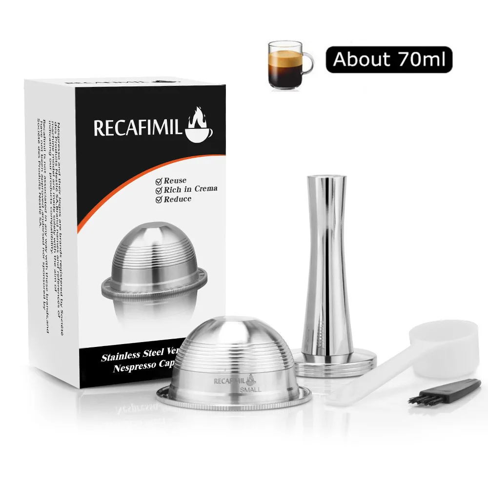 Фильтры для кофе Nespresso Vertuo Vertuoline Plus& Delonghi ENV150 пополняемая многоразовая капсула из нержавеющей стали - Цвет: G1 Small
