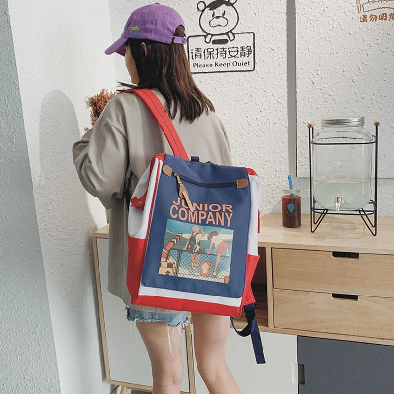 Рюкзак женский нейлоновый мягкий с принтом в стиле ретро Харадзюку 2020 | Багаж и