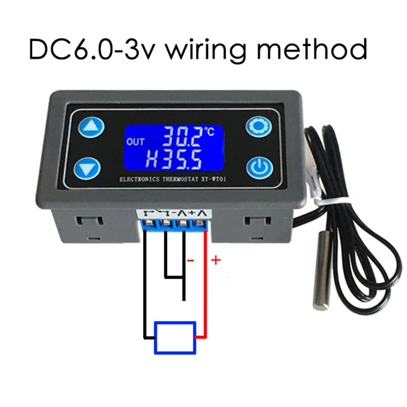 -WT01 0-30V зонд линии цифровой контроль температуры светодиодный дисплей термостат