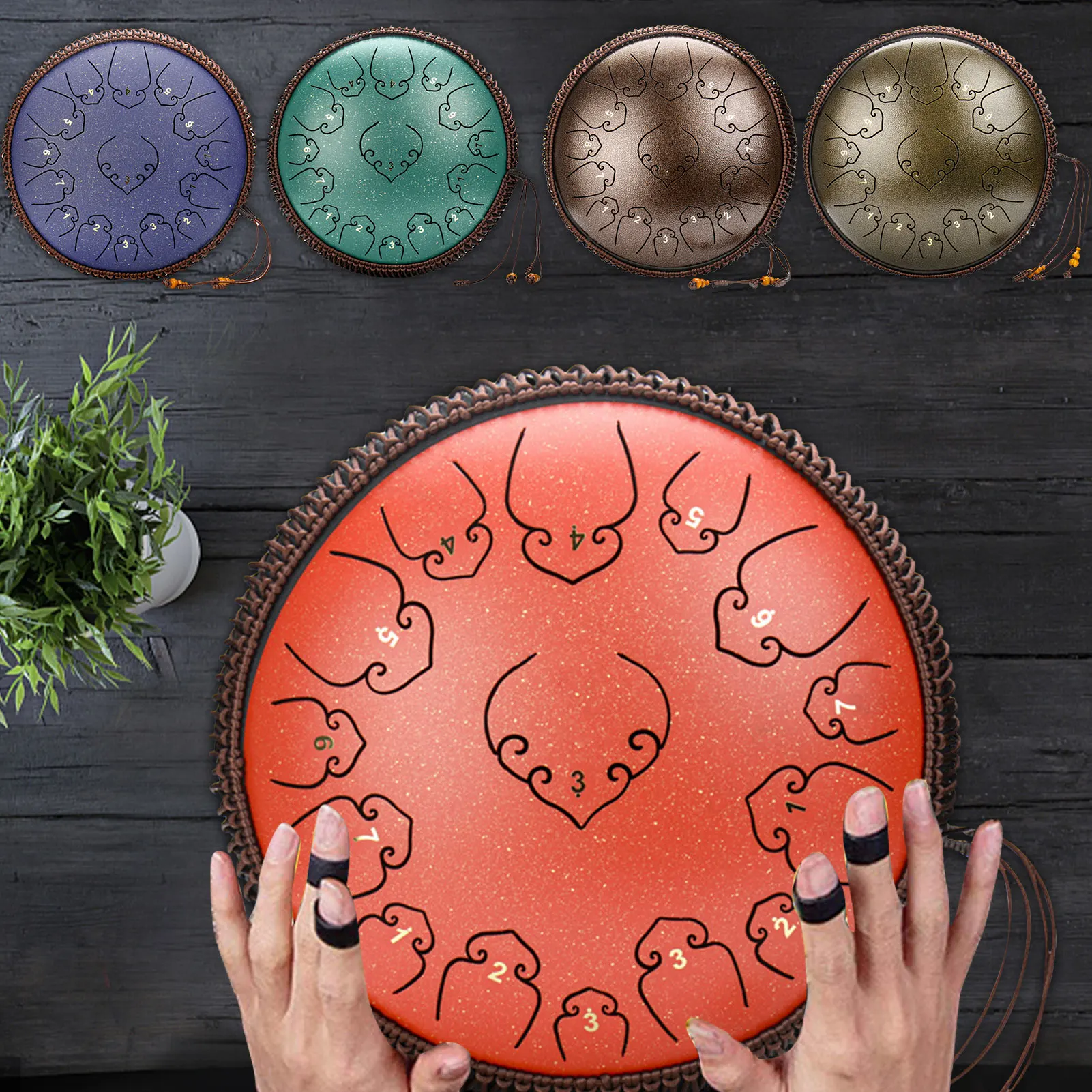 

14 Inch Drum 15 Tone Steel Tongue Drum With Padded Drum Bag And A Pair Of Mallets For Yoga Meditation religious activities