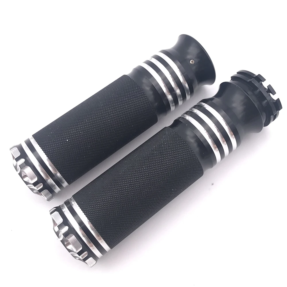 1 пара 25 мм ручки для Руля Мотоцикла черные серебристые резиновые пластиковые Harley
