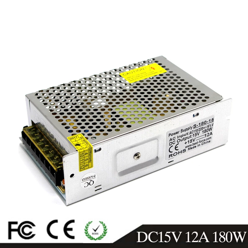 Выключатель питания DC12V 15A DC15V12A DC18V 10A DC24V 7.5A DC27V 6.7A 200 Вт светодиодный трансформатор