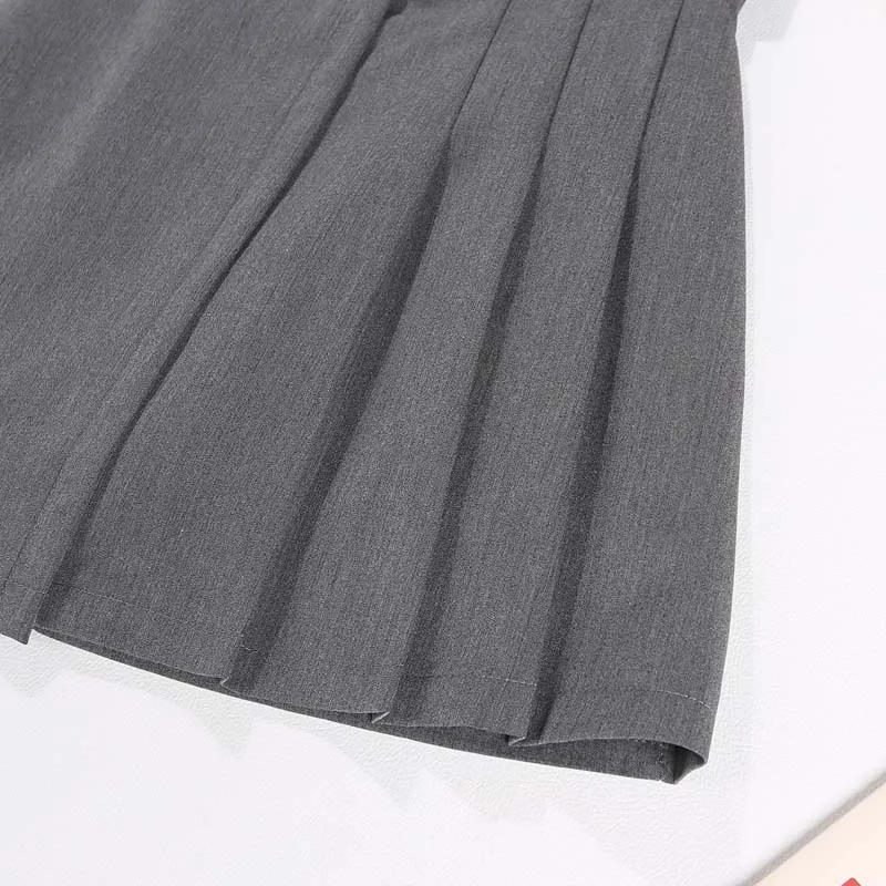 

2020 irregular stitching pleated skirt high waist belt A-line skirt