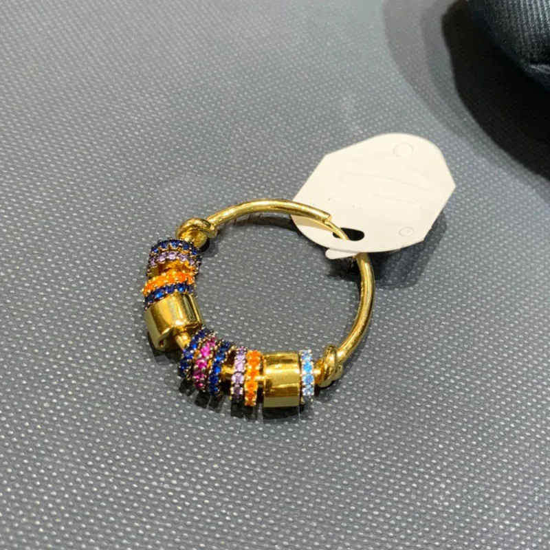 

Brand 1:11PC New Copper Earrings Yellow Gold Color Sliding Multi Hoop Earrings with Mysterious Egyptian Patterns Women Jewelry