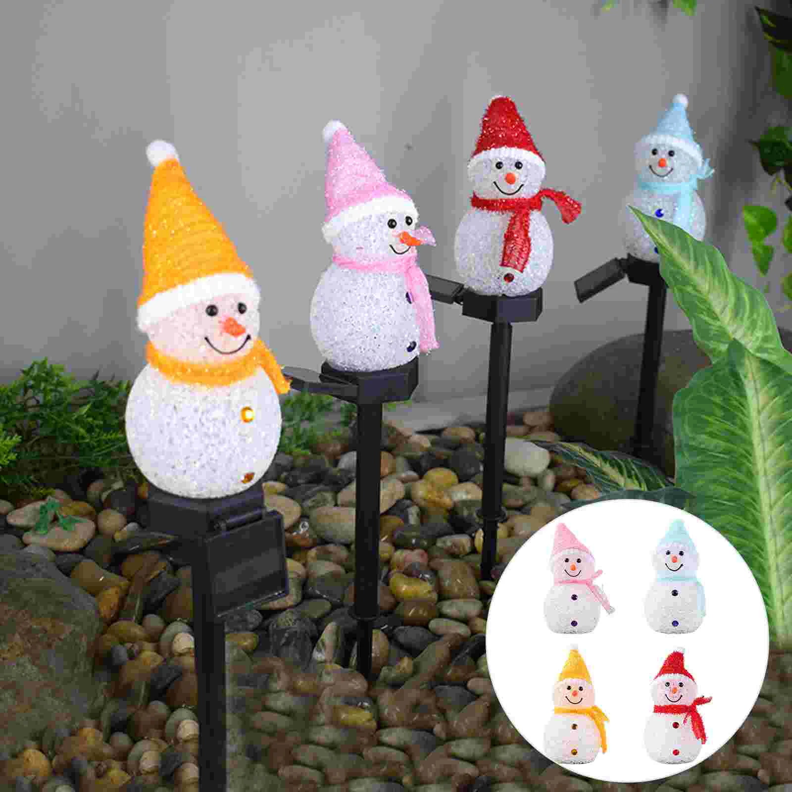 

4Pcs Christmas Night Light Festival Snowma Shaped Design Lamp LED Night Light