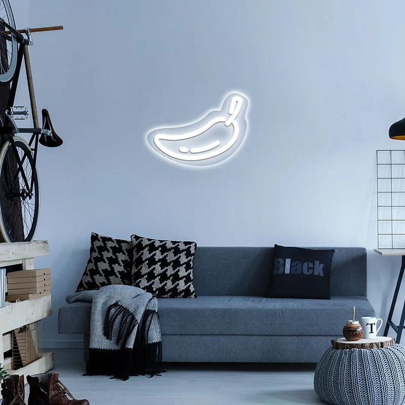 

Chili Vegetables Logo Lighting LED Neon Sign Custom Lighting Wall for Home House Room Decor Plate Sconce Neon Signs Lamp Tape