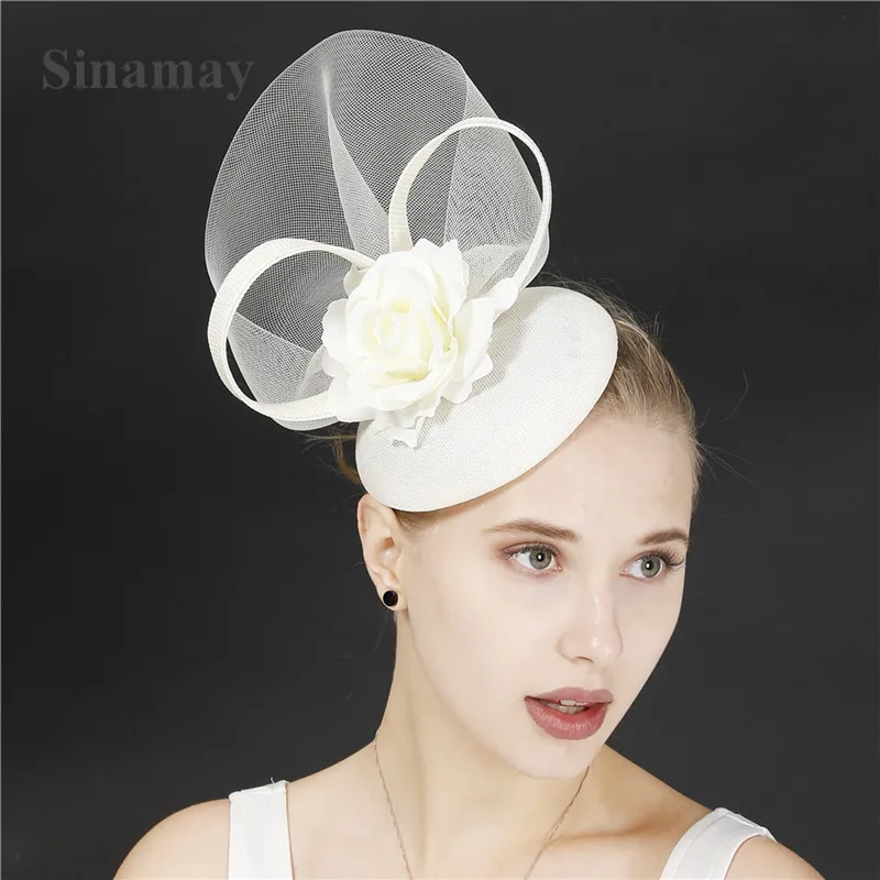 Цвета слоновой кости с бантом мягкая фетровая шляпа шапки заколки-перья для