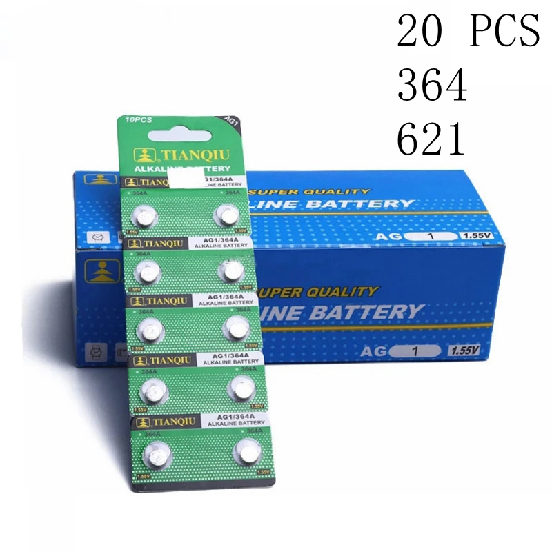 20 шт 621 батарейка AG1 LR621 364A SR621SW 1 55 в Щелочная для часов монета 364 оптовая продажа