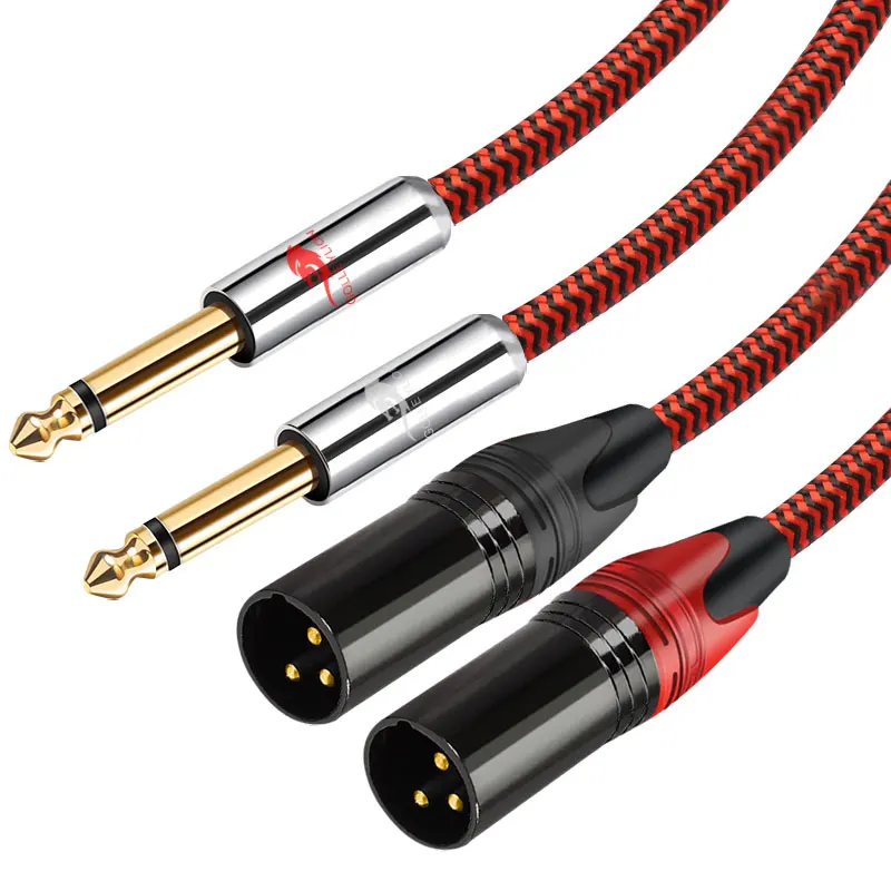 Аудиокабель Audiohile с двумя штекерами 6 35 мм и XLR 3 контакта для микшерной консоли