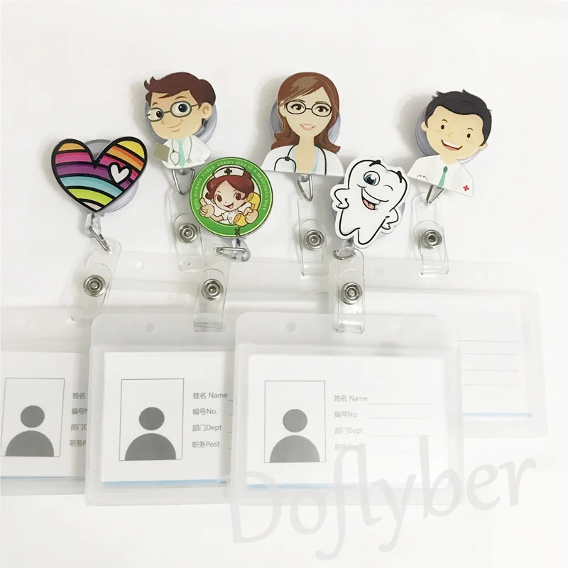 Милая Водонепроницаемая Выдвижная бейдж с катушкой для стоматологов врачей