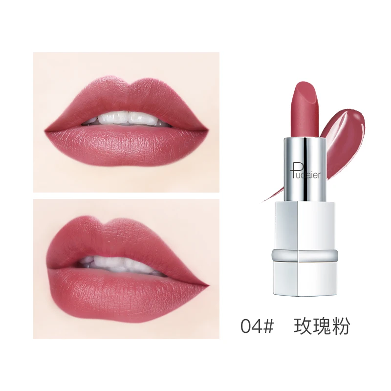 

Pudaier Velvet Sexy Red Brown Velvet Matte Lipstick Long Lasting Tint Lip Stick Nude Natural 17 Colors Lipstick Makeup for Women