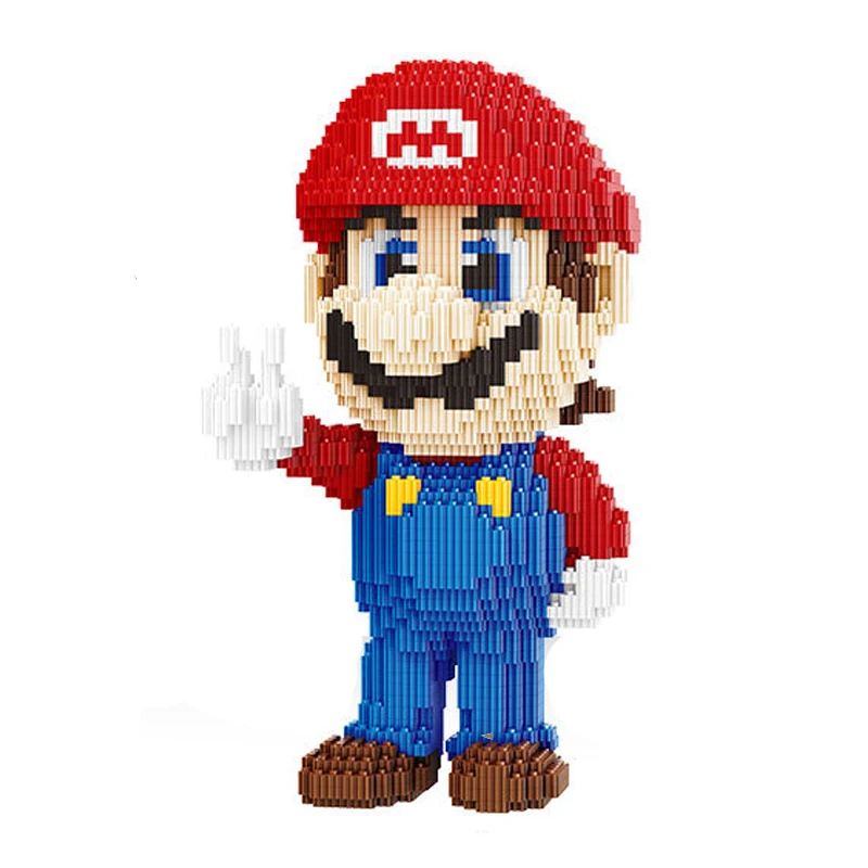 LC 66006 игра Супер Марио победный Красный Марио 3D модель DIY мини микро строительные блоки кирпичи игрушка для детей 32 см высота без коробки