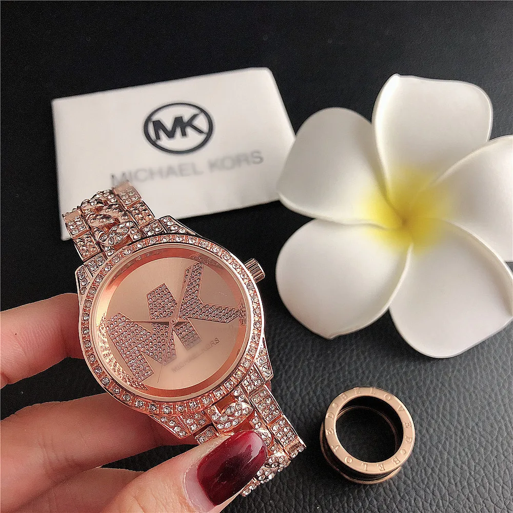 

Reloj Iman Brand New Business Sports Leisure Girls Watch rel  Gio de Couro Fashion Diamond Inlaid Quartz Lady Clock 