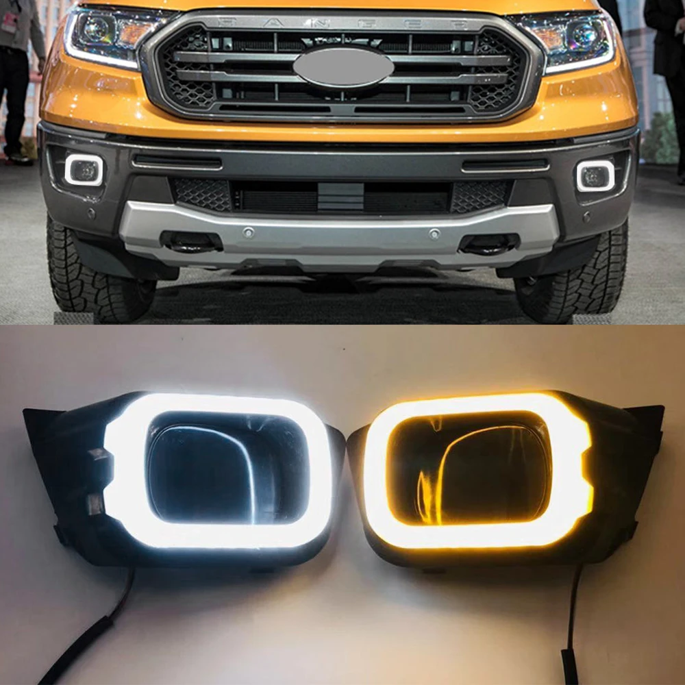 Дневные ходовые огни для Ford Ranger 2019 2020 12 В светодиодные противотуманные фары с