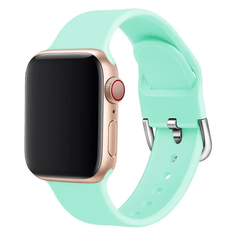 Blue sea Спортивный силиконовый ремешок для apple watch 5 4 band 44 мм iwatch band 42 мм correa 38 мм pulseira apple watch 5 4 3 2 Браслет ремешок для часов - Цвет ремешка: Blue sea