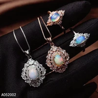 kjjeaxcmy fine jewelry natural opal 925 sterling silver women pendant necklace chain ring set support test beautiful