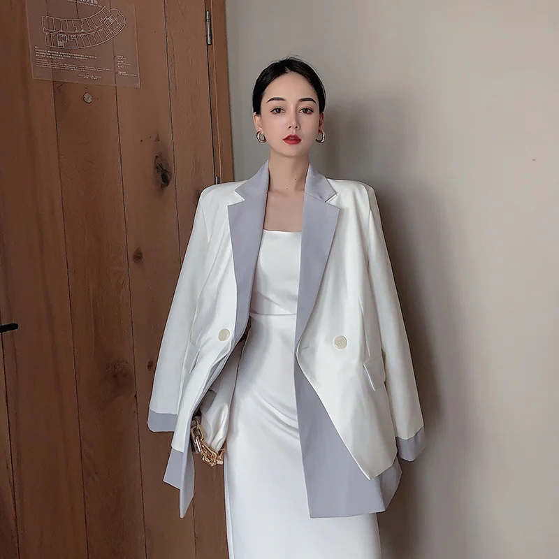 

Женские блейзеры, повседневные, свободные, в Корейском стиле, весна, тонкие, DE50XZ