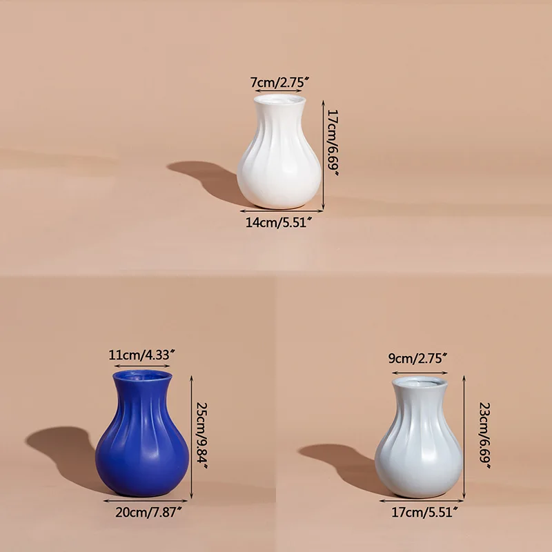 

Home Garden Decoration Nordic Ins Creativity Morandi Blue Streamline Ceramic Vase Desktop Classical Green Planting Ornaments