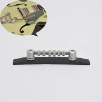1 set gretsch style stainless steel space control adjustable roller bridge with ebony base
