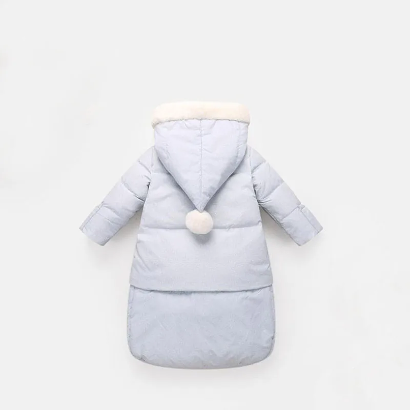 Шерстяной спальный мешок детский зимний 75*34 см голубой и розовый цвет теплый для