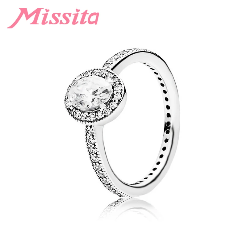 MISSITA NEW Elegant Oval AAA Zircon Finger Rings For Women Fit Wedding Anniversary Silver Color Jewelry Gift Dropshipping | Украшения и