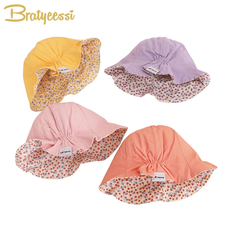 

Двусторонняя детская шапка для девочек, хлопковая Двусторонняя детская шапка, Аксессуары для младенцев, головные уборы для девочек, защита ...