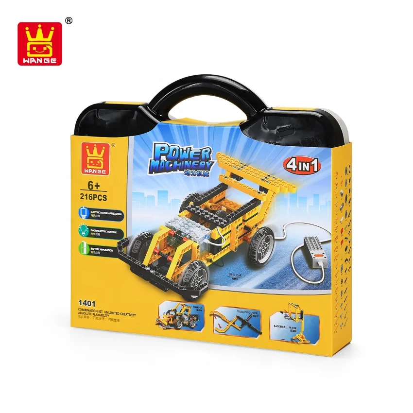 Ствол игрушка механическое снаряжение техника строительные блоки 4 в 1 гоночный