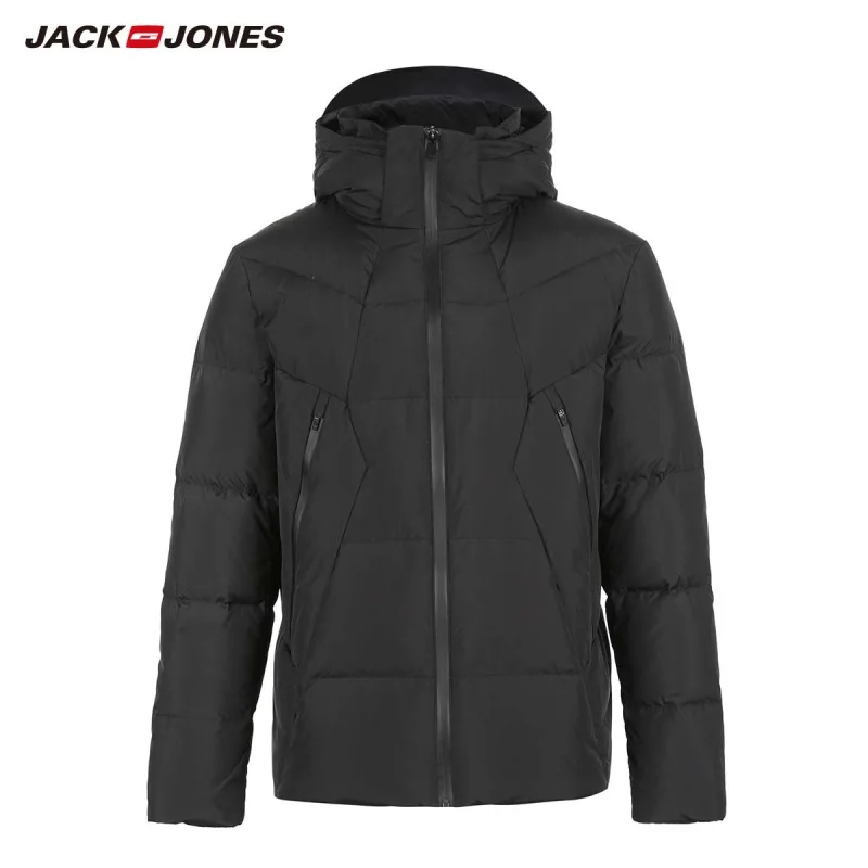 JackJones зимняя мужская трендовая пуховая куртка с капюшоном Модная парка пальто мужская одежда 218412511